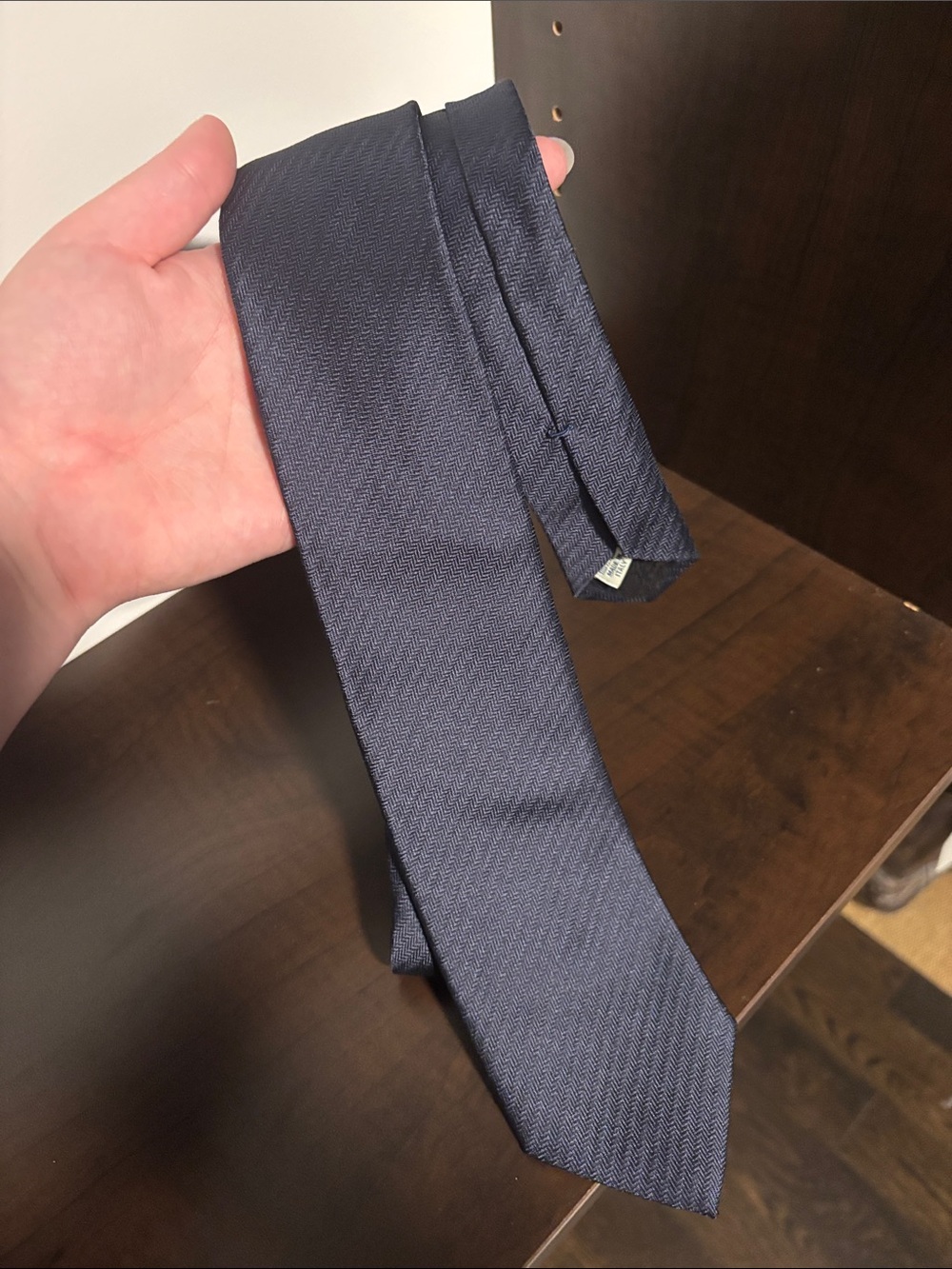 UMAN by Caruso Black Classic Navy Textured Tie